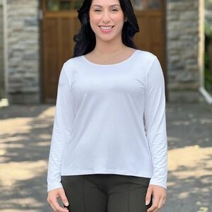 NWT Miik Womens Top Long Sleeve Tee Shannon Back to Front Reversible Sz M Petite